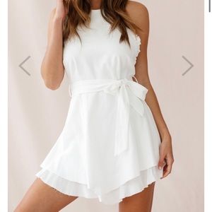 Selfie Leslie Sarina Raw Hem Halterneck Dress